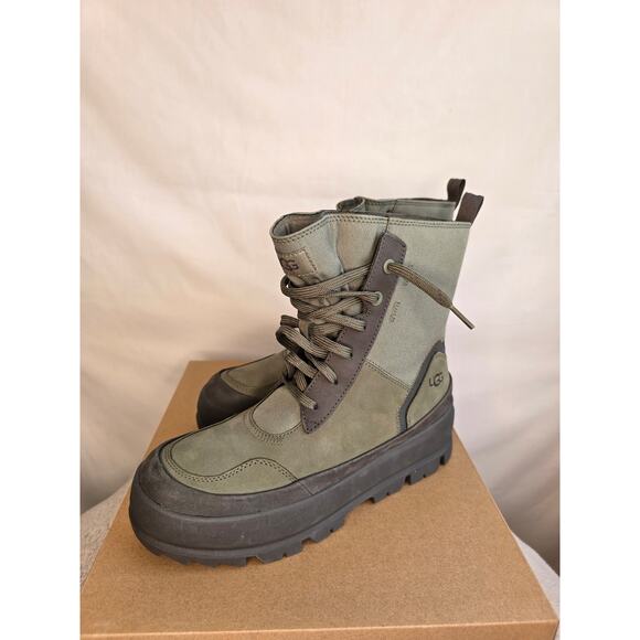 UGG Lug Combat Boots Moss Green Lace up Sz 7.5 - Picture 4 of 10